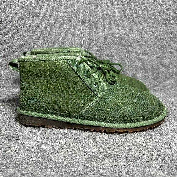 UGG Other - UGG Neumel Natural Boots Mens 11 Green Tencel Lace Up Chukka Shearling NEW